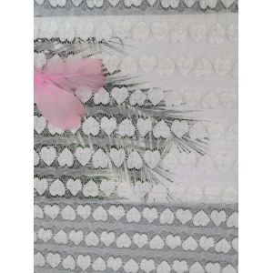 White Heart Linear Mechanical Stretch Lace Fabric Evening Dress Fabric