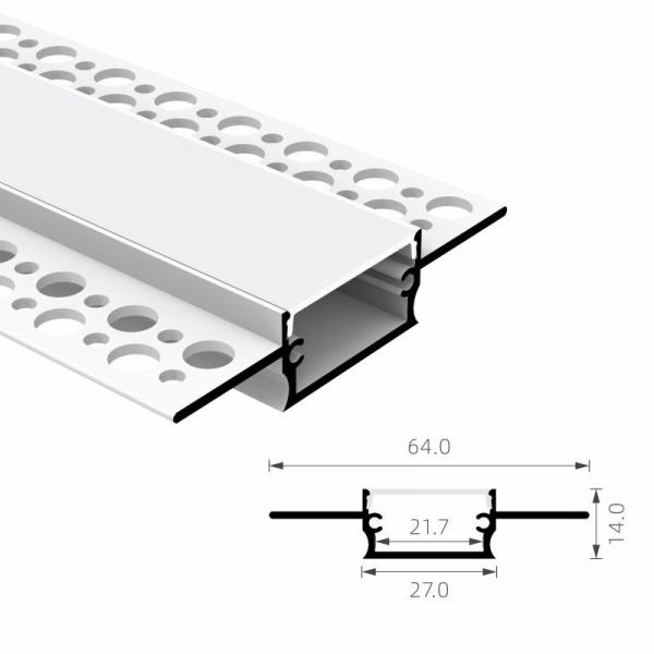 Buy Aluminum IP20 LED Plaster Profile Recessed Extrusion Channel at wholesale prices