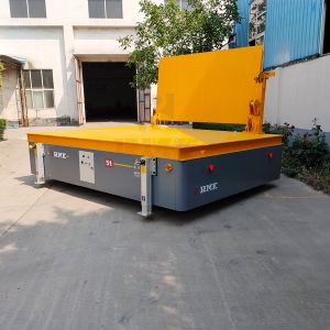 Battery 50T Load Transfer Trolley Trackless Transfer Platform