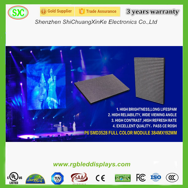 P6 P10 SMD (3 In 1) Stage LED Screen Die-Cast Aluminum Chassis 3 Years Warranty