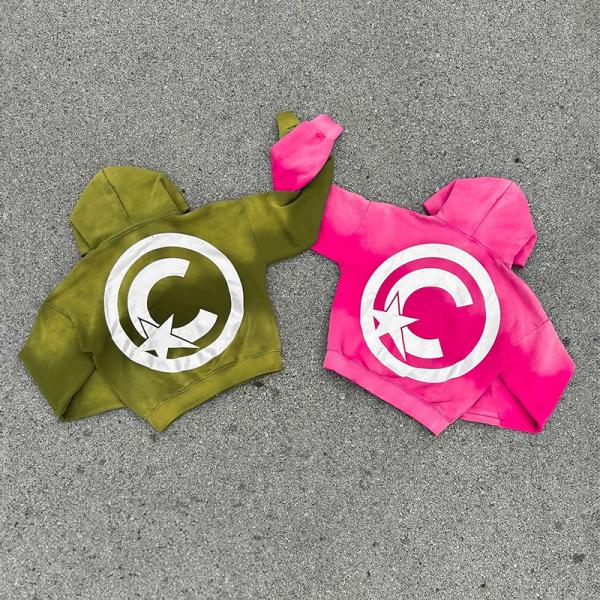 Breathable Distressed Applique Embroidery Hoodie Streetwear Hooded Sweatshirt