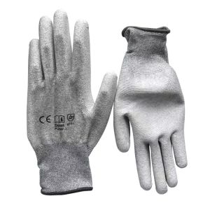 Dust Free PU Coated ESD Palm Fit Anti Static Gloves