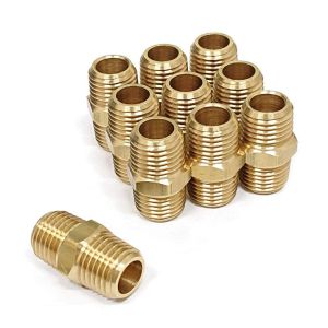 Pipe Fitting and Air Hose Fitings, Hex Nipple Coupling - 1/4-Inch NPT x 1/4-Inch