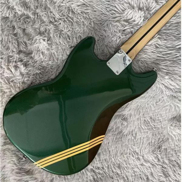 Custom Fender Mustang Style Electric Guitar Metallic Green S-S Pickups Chrome Hardware