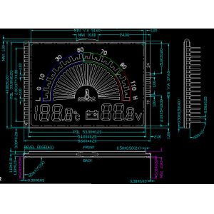 Customized PIN Connector Vehicle Controller TN 7 Segment Lcd Display