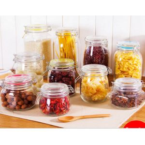 Sealed cans Glass jar glass sealed cans in stainlesss steel clip