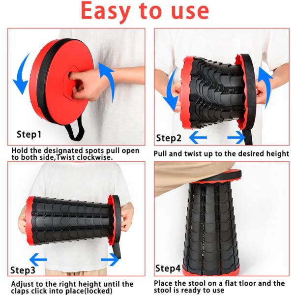 Camping Outdoor Travel Portable Lightweight Plastic Folding Stool for Park and Garden