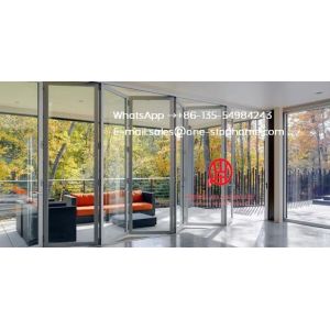 China Sliding Soundproof Luxury Exterior Patio Lowes Glass Accordion,soundproof double,aluminium accordion insulated on sale