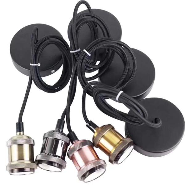 Quality Mental Ceiling Lamp Holder E14 Aluminium Socket with Many colors for Your Options, hanging lamp base for sale