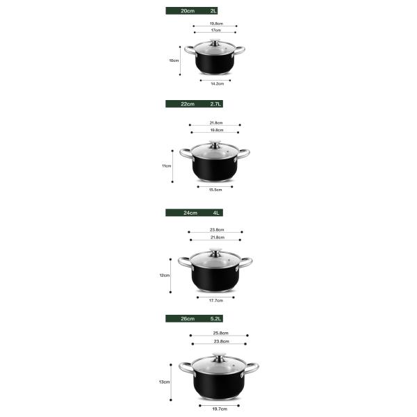 Restaurants 5pcs Stainless Steel Straight Pot Quality Kitchenware and Cookware Set