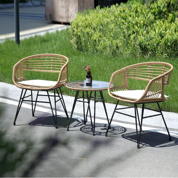 Modern Outdoor Terrace Table And Chair Balcony 2-Piece Garden Restaurant Coffee