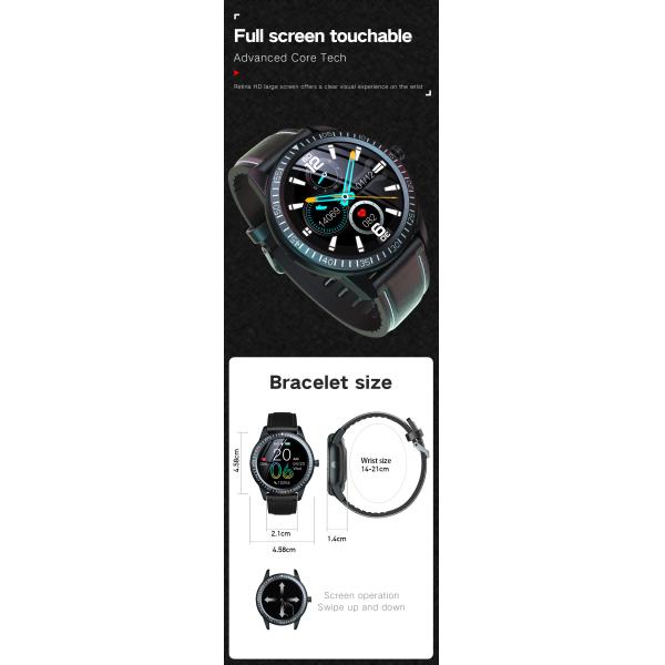 Multifunction Sport Music ECG Smart Watch IP67 Waterproof 1.28 Inch