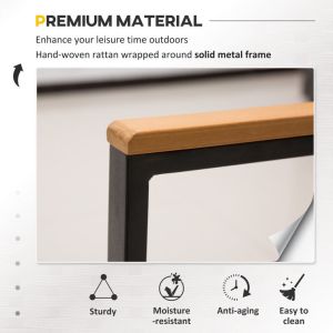 Balcony Lounge Outdoor Iron Metal Patio Furniture Set Mixed with Waterproof PE