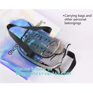 Reflective laser PU leather bag, Iridescent Tote, Fashion Holographic Handbag,