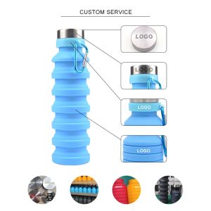 Private Label 19.5oz Collapsible Silicone Water Bottle
