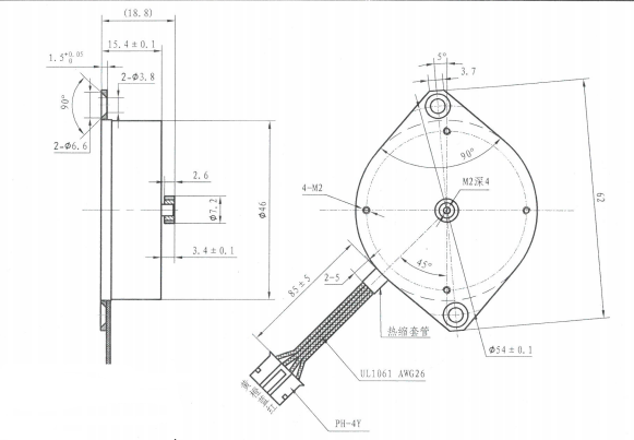 Casun 3.2V Pancake Stepper Motor 1.8 Degree 100mN Flat Step Motor