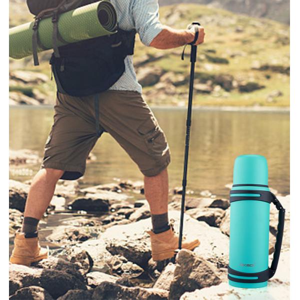 1.4L/1.8L Stainless Steel Vacuum Travel Pot Outdoor Sports Thermal Flask Water Bottle With Handle