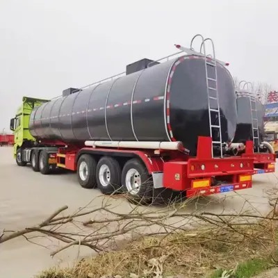 Buy 3 Axles Transport Asphalt Bitumen Tanker Semi Trailer with Heated Truck Trailer at wholesale prices