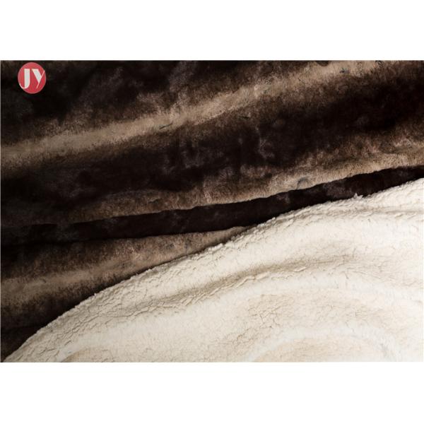 50 X 60 Inch Faux Fur Blanket , Warm Striped Dark Brown plush fur reversible Sherpa Throw Blanket For Couch Bed