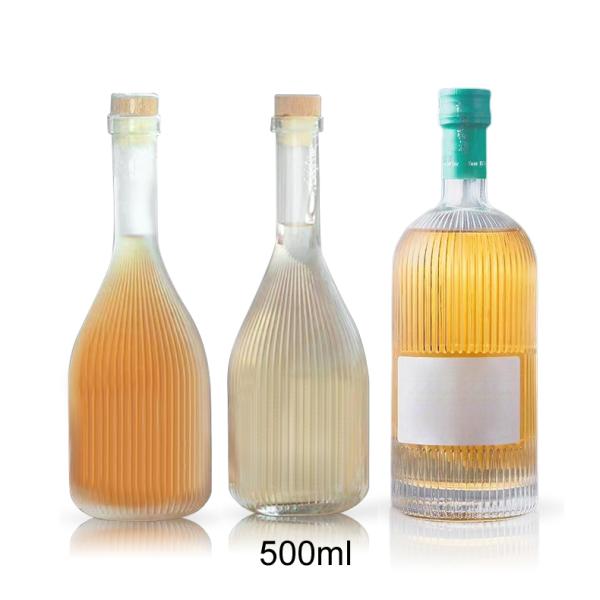 500ml glass liquor bottle green plum wine bottle Sealed beverage bottle with lid