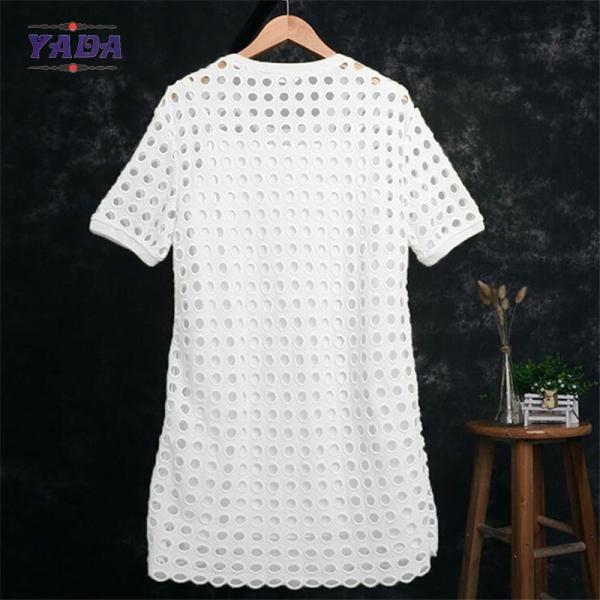 Elegant fashion 2 pieces wholesale pattern simple and elegant cotton loose white dress made in China