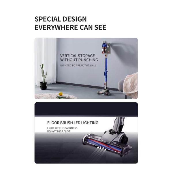 12000PA Cordless Handheld Vacuum Cleaner 380W 21KPA With Adjustable Suction Power