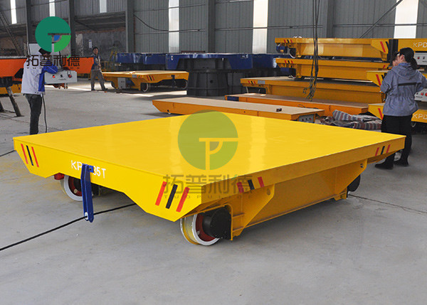 Flatbed Automatic Motorized Rail Guided Foundry Industry Transfer Carts