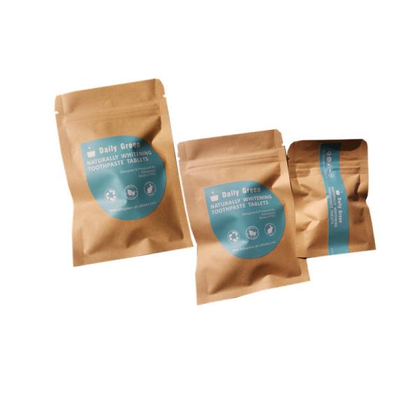 Refills Biodegradable Paper Bag Fluoride Toothpaste Tablets Solid Toothpaste