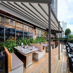 Industrial-Grade Aluminum Patio Cover UV-Resistant Polyester Canopy Commercial