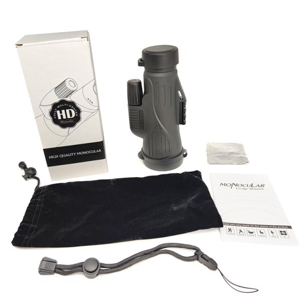 HD BAK4 Prism Monocular Mobile Phone Telescope 10x50 12x50 Waterproof for Adults