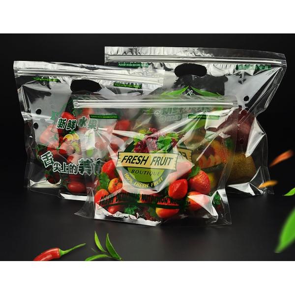 High Criteria Perforated Plastic Bags For Vegetables With Hole Bottom Gusset