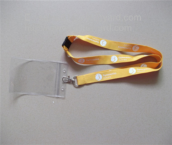 Buy Discount plastic badge holder lanyard with plastic breakaway, polyester ribbon, at wholesale prices