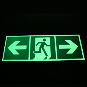 Rectangle Photoluminescent Safety Exit Sign Aluminum PVC