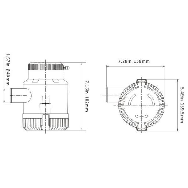High Volume Submersible Bilge Pump For Boat 3000GPH-4000GPH 12VDC 24VDC
