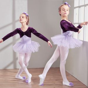 children's dance costumes girls velvet long-sleeved uniforms children's ballet