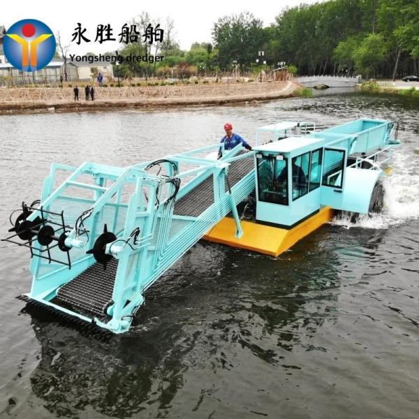 Africa 10 Cubic Capacity Aquatic Weed Harvester With Hydraulic System For Moderate Water Areas