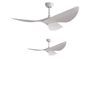 Modern Decorative 52 Inch Black / White Ceiling Fan Without Light BLDC Motor