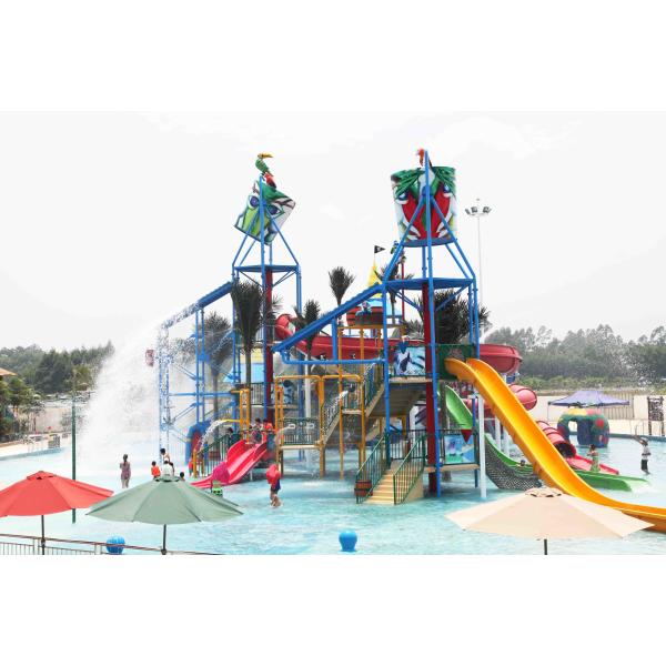 Gaint Fiberglass Water House Aqua Park Games With Water Slide For Family Fun