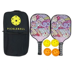 Carbon Graphite Paddle Ball Rackets Pp Honeycomb Pink Lightweight Pickleball