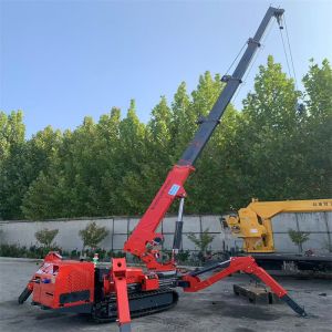 Quality Electric And Diesel Power Spider Crawler Crane In Red for sale