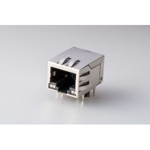 RMS-048Q-10F6-GY , Shielded Magnetic RJ45 Jack Insert Plating 10P 1x1 Port With