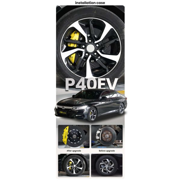 TEI P40EV Brake Caplier 4 Piston BBK Big Brake Kit for for Honda Civic EK3 EK4 EK9 ES1 EM2 EP3 FB2 FB4 FC1 FK7 FK8 FL1