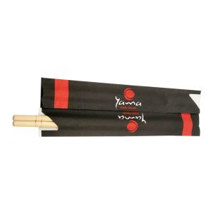 23cm Personalized Round Bamboo Chopsticks Paper Wrap Disposable