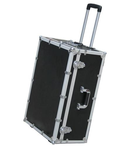 Black Plywood Flight Case With Pull-out Handle , 1mm fireproof plywood outside the case