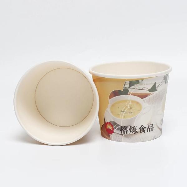 Customized disposable paper bowl round thickened take-out paper soup cup and lid food packaging wholesale