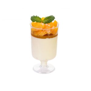 Wholesale Clear Disposable Long Stem Dessert Pudding Wine Glass,Plastic
