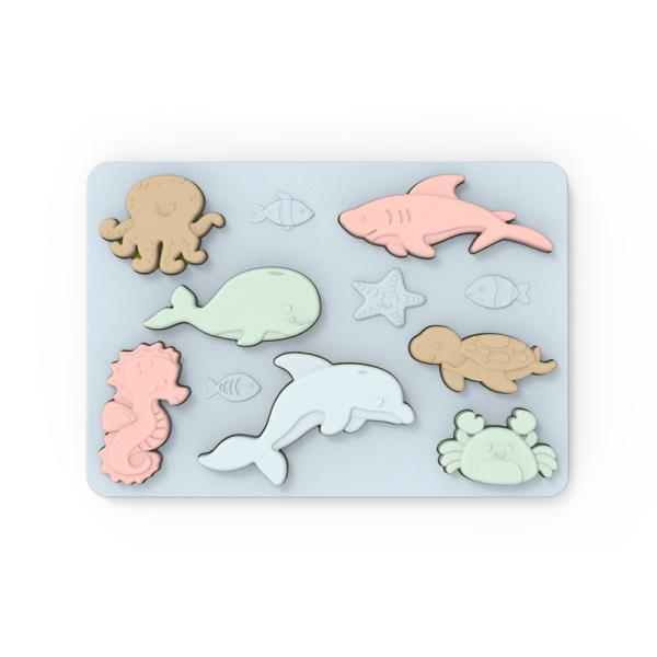 Buy Custom Silicone Montessori Shape Puzzle For Kids Kindergarten at wholesale prices