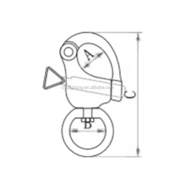 316 Stainless Steel Swivel Snap Shackle 65mm Metric Pin Lock