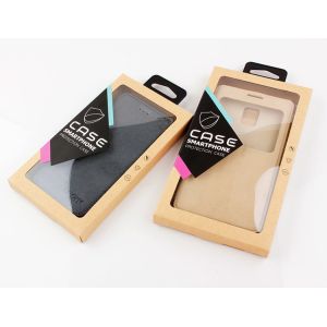 Kraft Corrugated Boxes Retail Mobile Phone Case Packaging Display Embossing