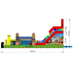 EN14960 0.55mm Plato Inflatable 5K Obstacles Running Race